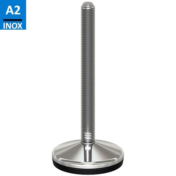 Martin Piede INOX A2 Base Vulcanizzata Snodato 10° D.MM 80 M16/M20/M24 - MARTIN